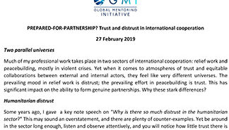 Prepared for Partnership? Trust and Distrust in international Cooperation